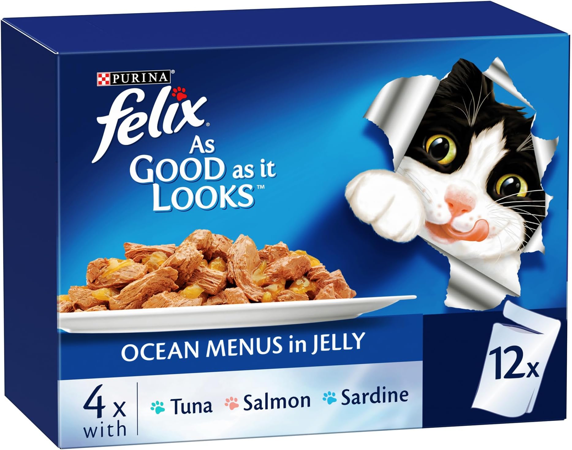 PURINA Felix as Good as it Looks Ocean Menus Wet Cat Food Pack - 12X85G