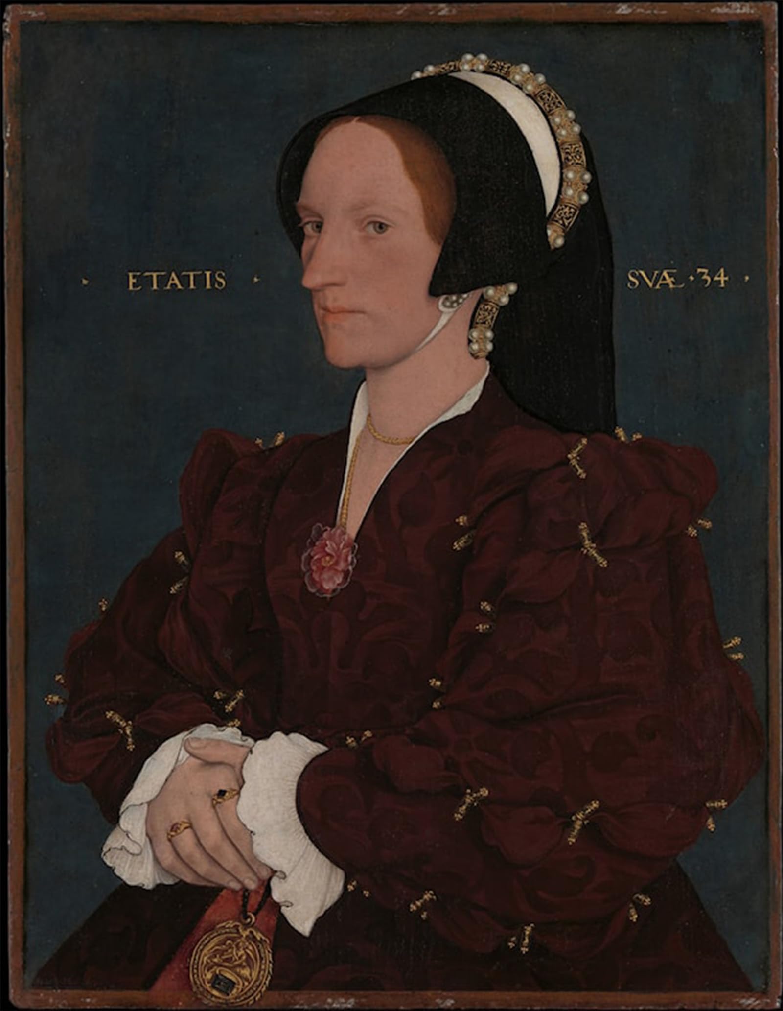 HRJUBWREE Famous Paintings Pictures Artwork Picture Portrait of Margaret Wyatt Lady Hans Holbein Photo Wall Print for Home Decor 60x90cm
