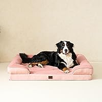 Vista 365 de EHEYCIGA - Cama ortopédica para perro grande, impermeable, de espuma viscoelástica y espuma tipo caja de huevos, bordes elevados, antideslizante