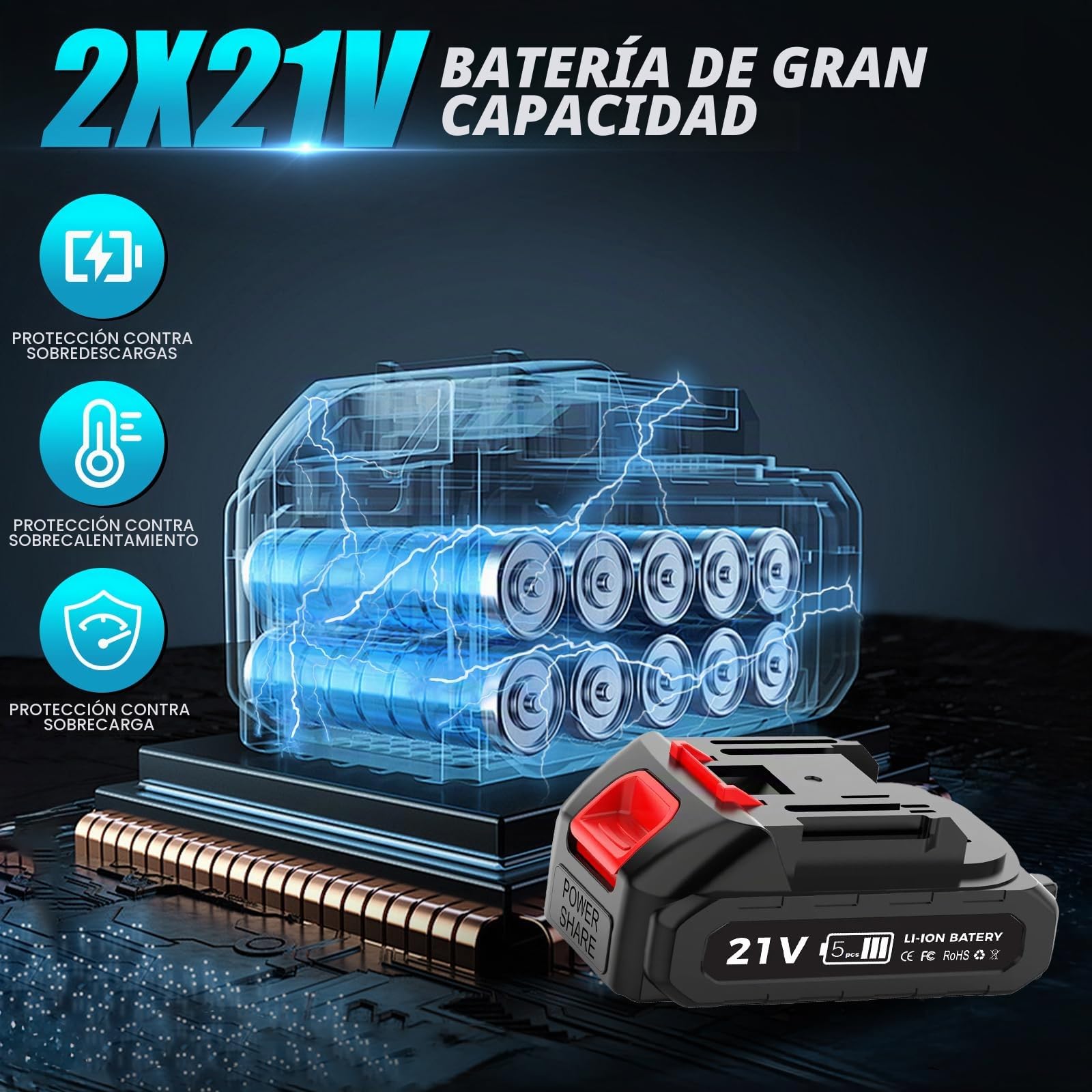 Desbrozadora con batería con 2 baterías de 2000 mAh, compatible con Makita de 18 V, cabezal de malas hierbas y 3 tipos de cuchillas, motor sin escobillas