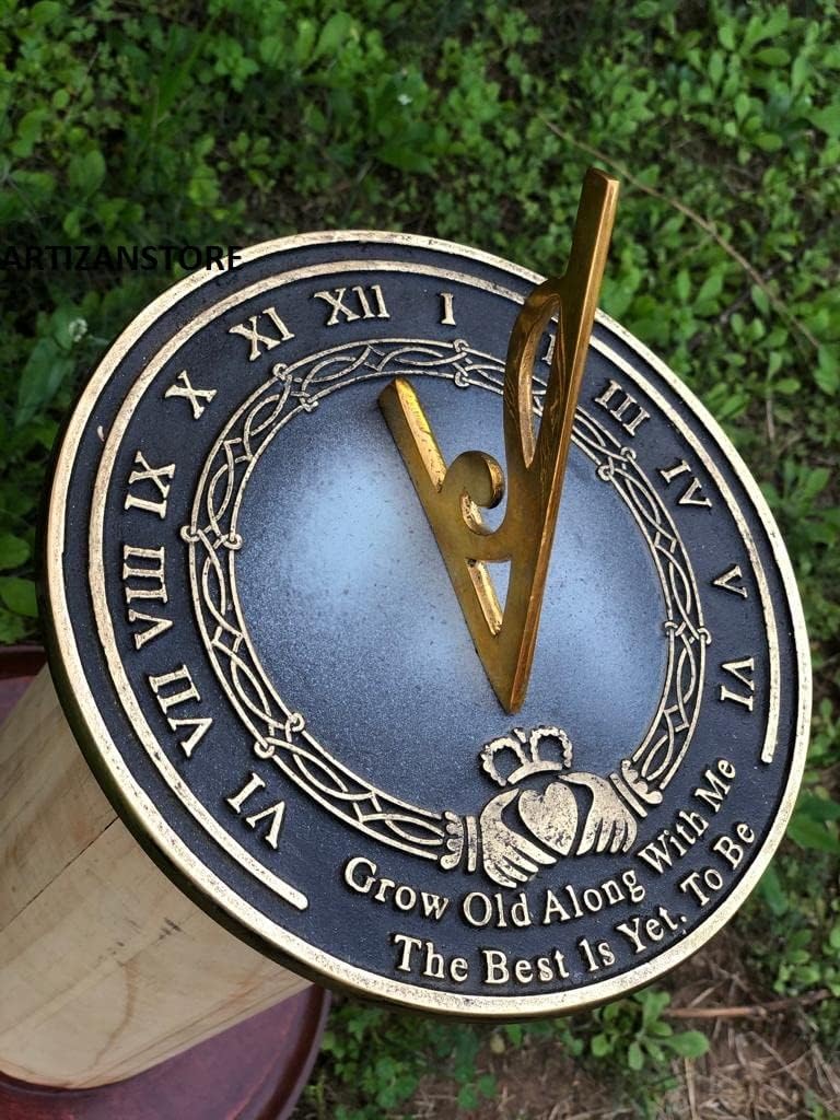 ARTIZANSTORE Brass Sundial Grow Old with Me