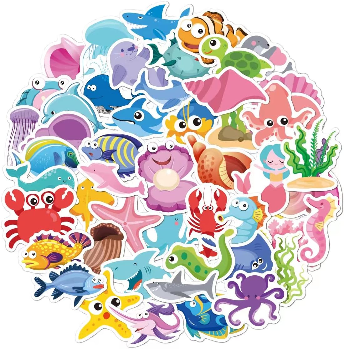 Ocean Animal Waterproof Vinyl Stickers Cute Waterproof