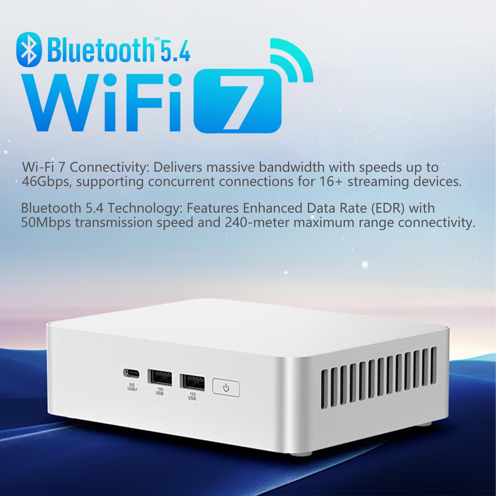 Cutesliving NUC 15 Pro+ Ultra 5 225H Mini PC, DDR5 6400MHz, Quad 4K Output, Thunderbolt 4, 14-Core 4.9GHz, 0.7L Design compatto, Ufficio/Creativo/Gaming (Barebone NO RAM, SSD & OS)