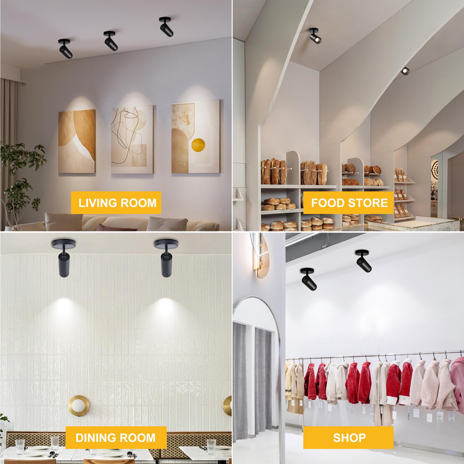 5-Color Zoomable LED Ceiling Spotlight 20W Directional Ceiling