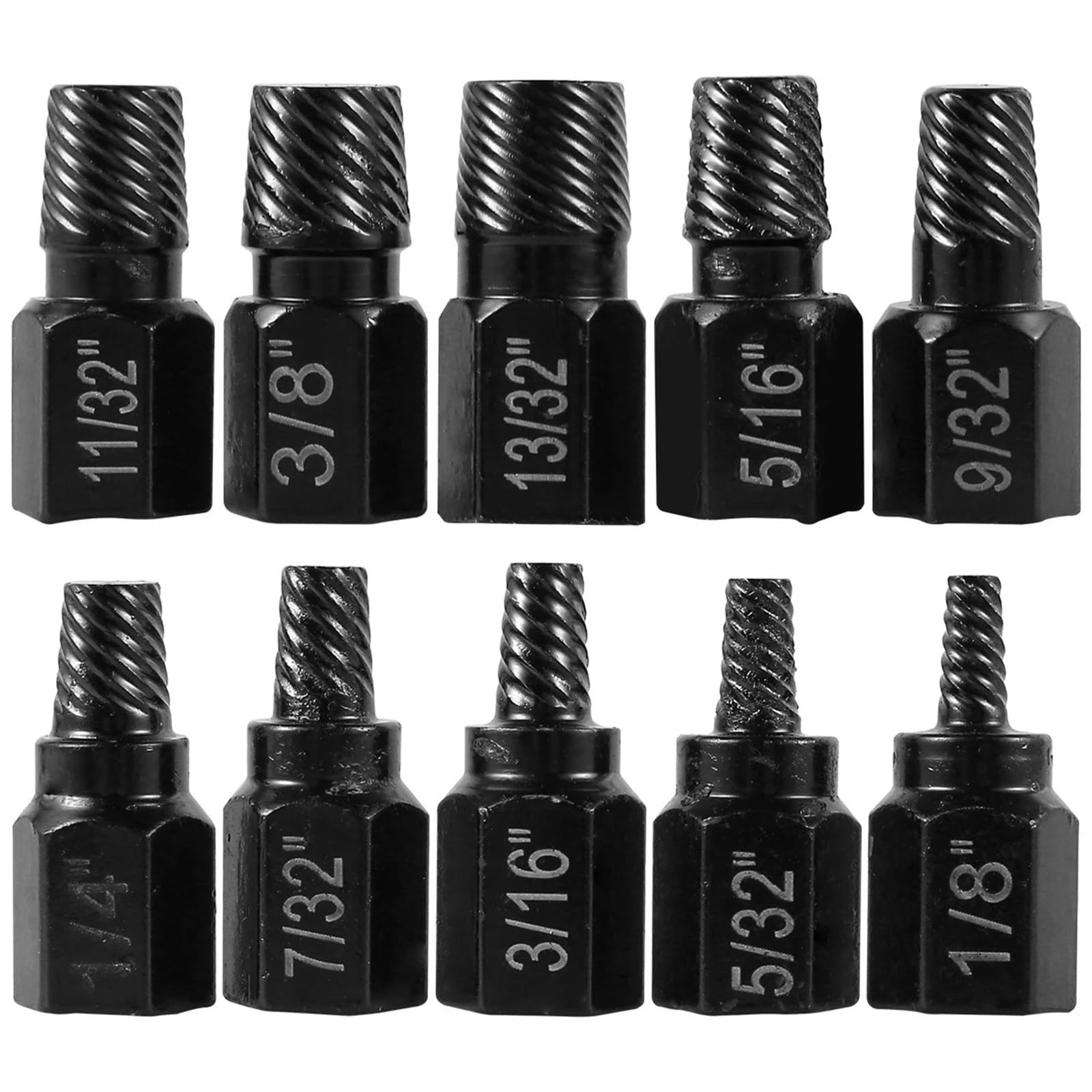 Kit de 10 Piezas de Extractor de Tornillos de aleación de Acero, Juego de Tornillos dañados, Brocas de Metal fáciles de extraer, Pernos Rotos, espárragos de múltiples estrías