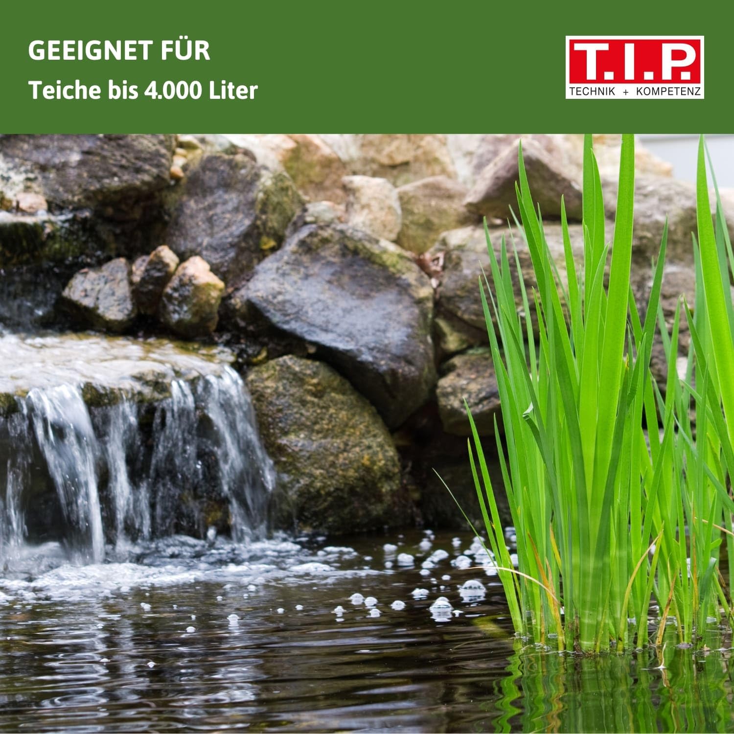 T.I.P. Teichaußenfilter-Set MTS 4000 UV 9 – Effizientes Filtersystem für Teiche bis 4.000 l mit UV-Strahler und Pumpe, 10 Liter Filterbehälter, 1.000 l/h, 24 Watt, 3 m Schlauch, 30296