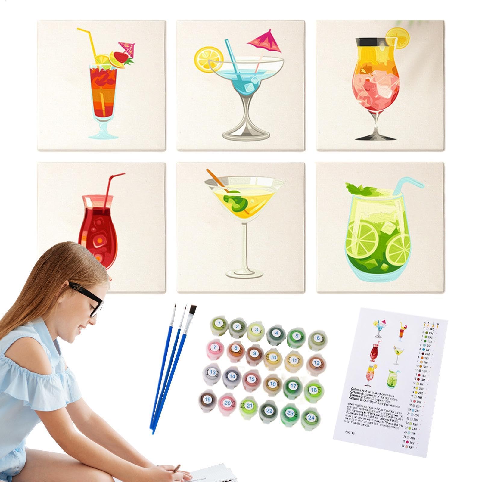 Peinture par numéro PEINTURE DE COCKTAIL pour apprendre à peindre facilement sans savoir dessiner - 8