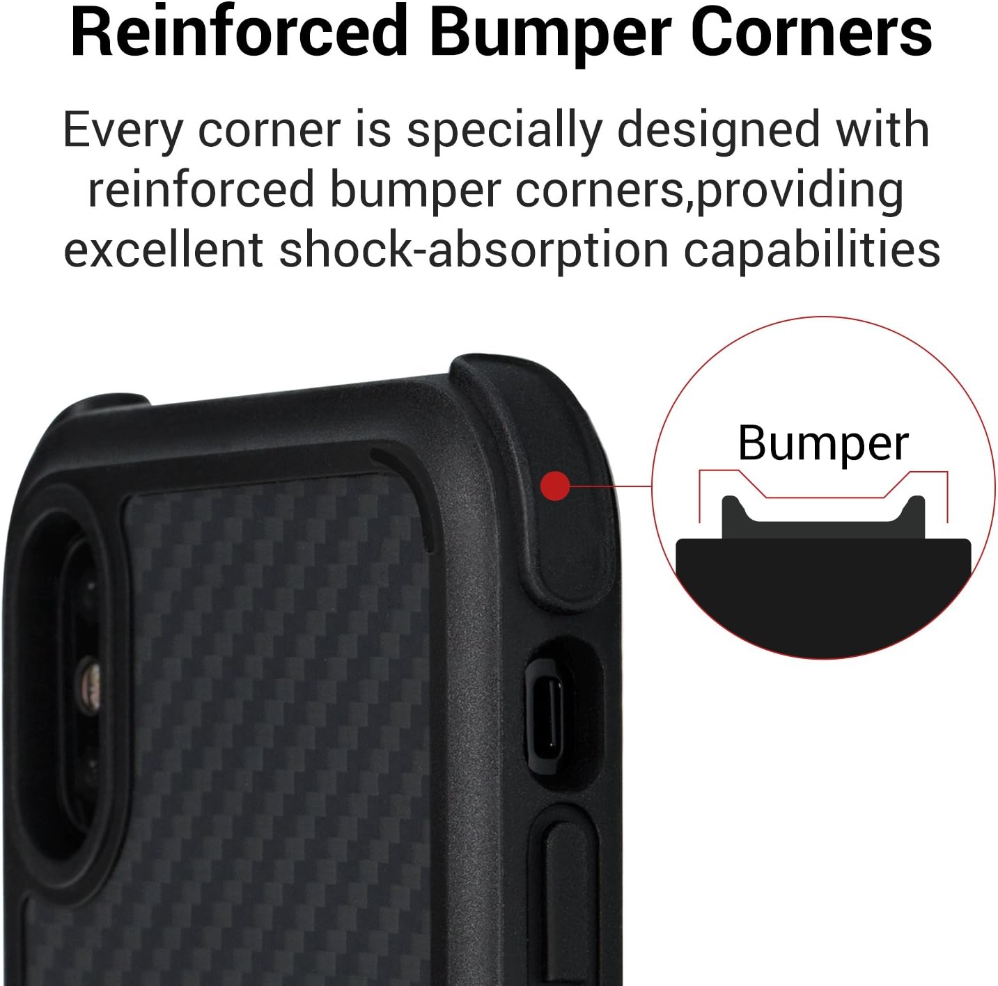 PITAKA Protective Case Compatible with iPhone X 5.8",MagEZ Case Pro Strong and Durable Resilient Shock Absorption Magnetic Case with Slim and Light Design-Black