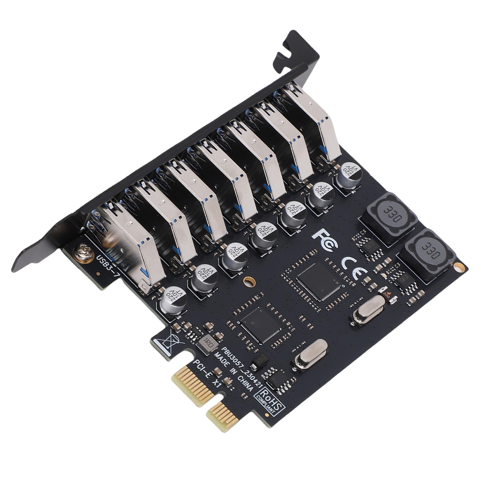JTLB Scheda di espansione USB PCIe a 7 porte, adattatore controller da PCI Express a hub USB 5Gbps Supporto ad alta velocità per 11 10 8 7, alimentatore stabile, ampia compatibilità del sistema