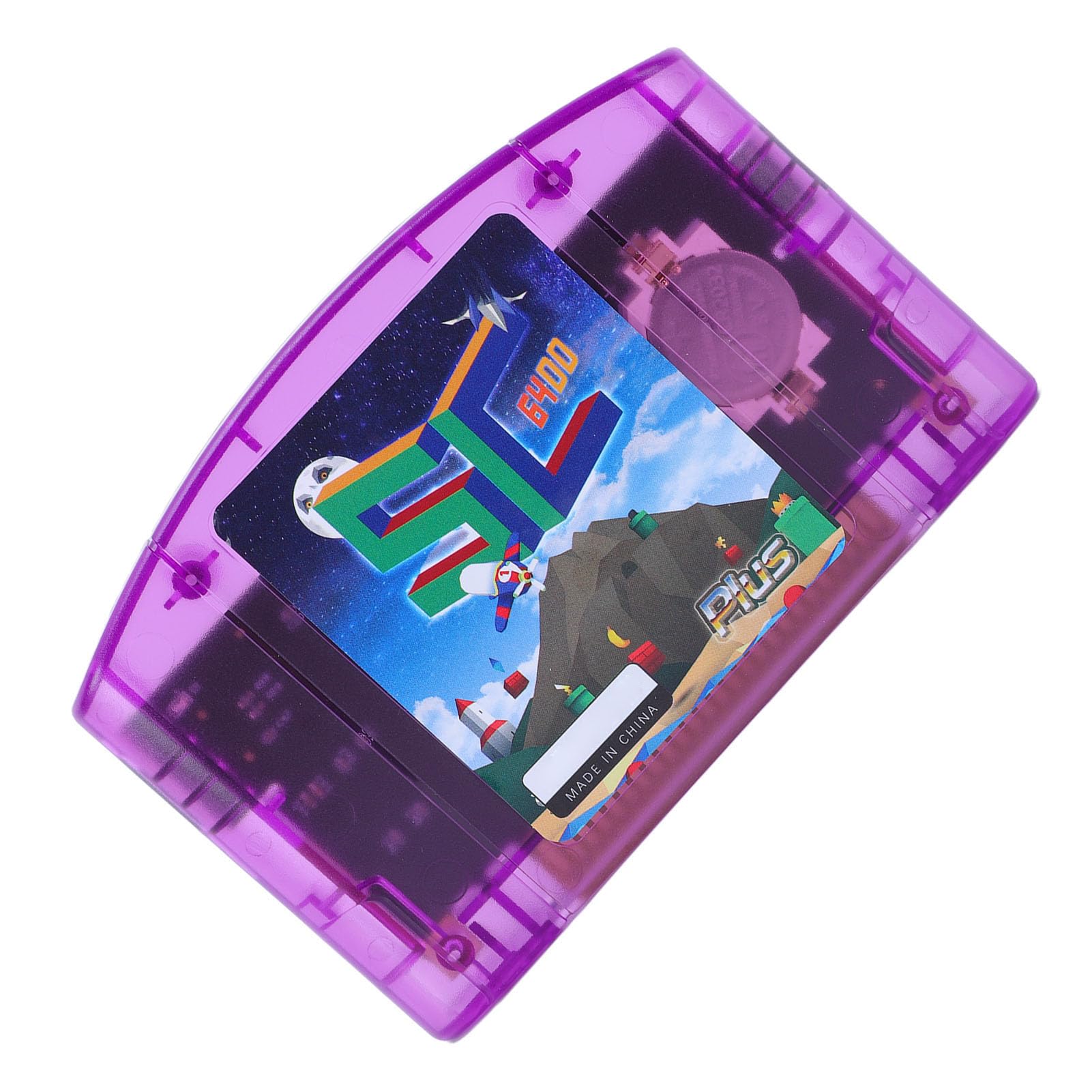 GEERYZHE Cartucho de Juego Apto para N64: Cartucho de Lectura Rápida de Código Abierto con Soporte 64DD, Perfecto para Coleccionistas y Entusiastas de los Juegos Retro (violeta transparente)