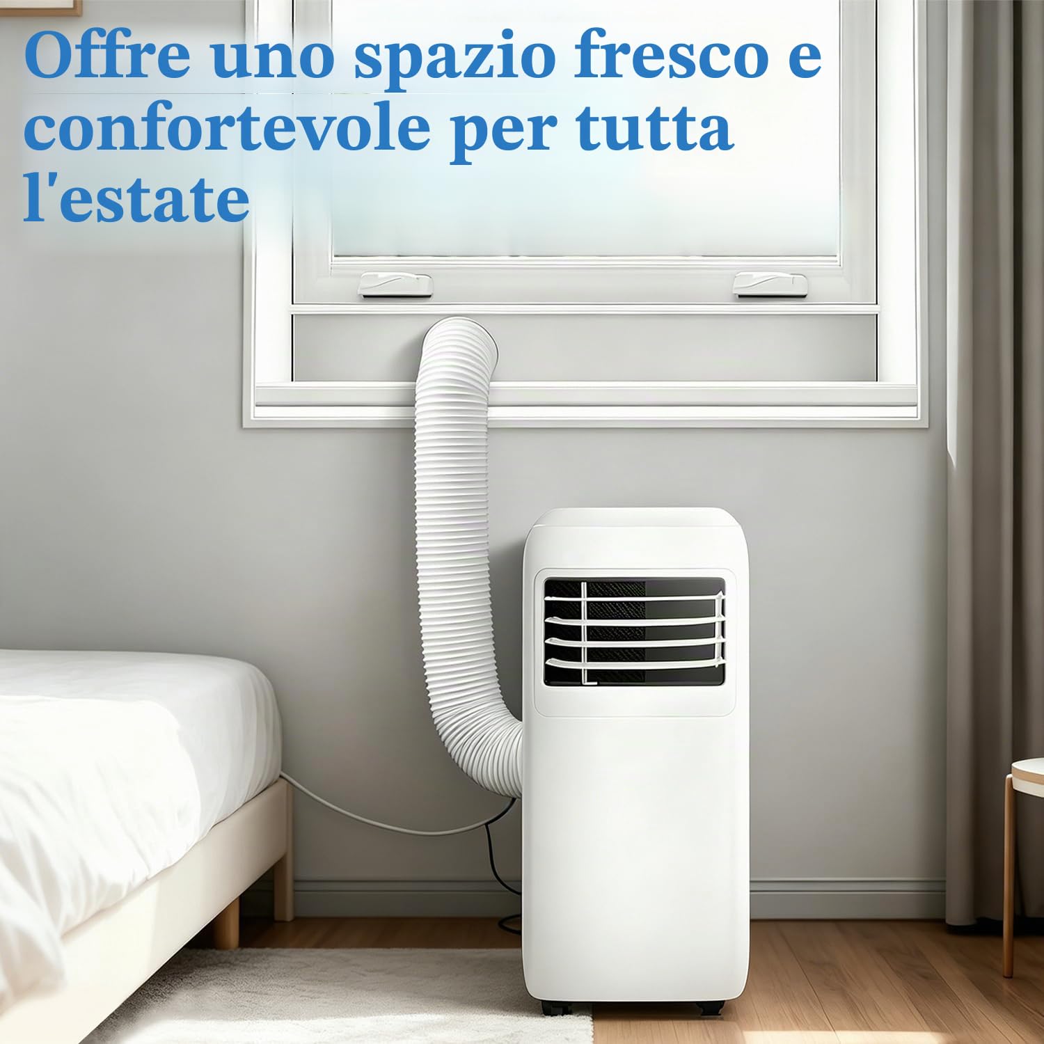 Tissting Tubo Flessibile Per Condizionatore, 15cm*3m/5.91 * 118.11in | PP filo Acciaio Allungabile in Senso Antiorario AC Tubos di Sfiato per Condizionatori D'aria, Asciugatrici