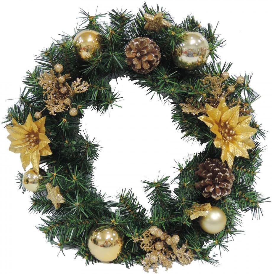 Candymix BUY4LESS Christmas Tree Decorations Baubles Party Wedding Ornament Christmas (Design 1, Wreath 40 cm)