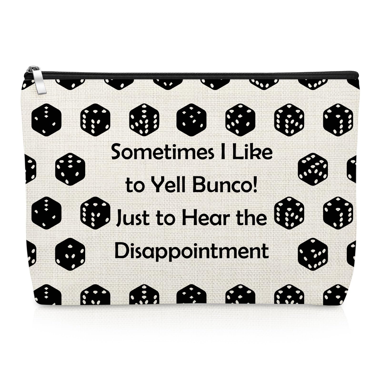Bunco Gift Gambling Lover Makeup Bag Bunco Dice Game Fun Friends Night Gift for Women Game Gambling Lucky Accessory Pouch Cosmetic Bag Christmas Birthday Present for Gambler Travel Zipper
