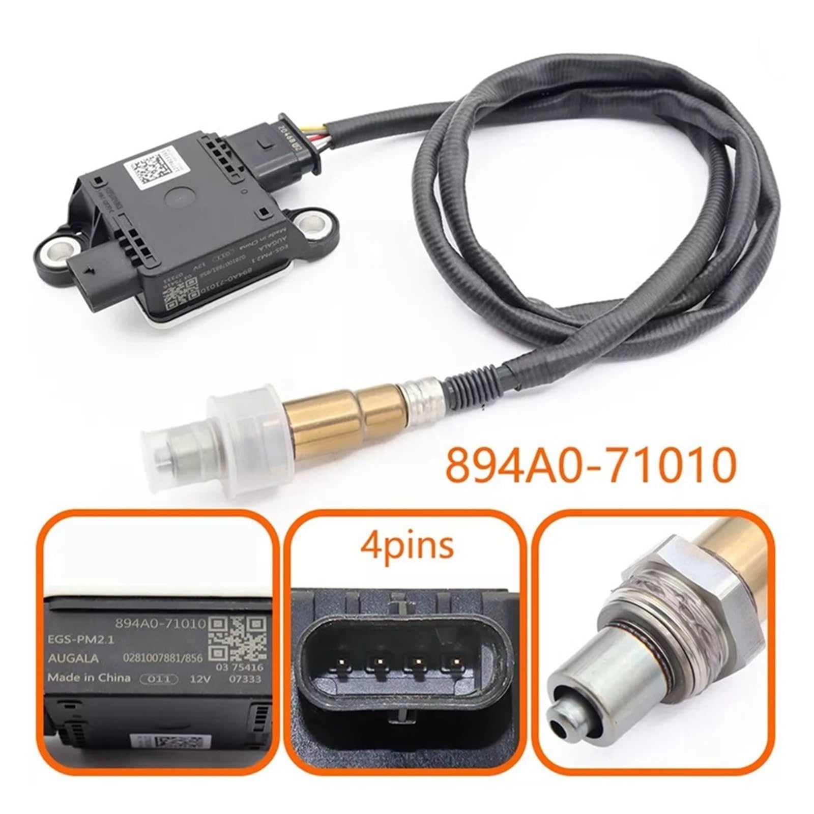 Czujnik cząstek stałych PM Samochód Czujnik cząstek PM 894A0-71010 0281007881 Kompatybilny z Toyota Hilux 2015-2020 Diesel azot.