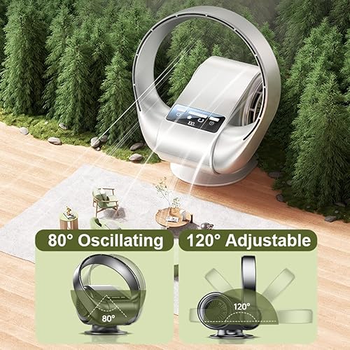 Miniatura 2 de Ventiladores de pared montados en la pared, ventilador plegable sin aspas montado en la pared y escritorio, mini ventilador de refrigeración de