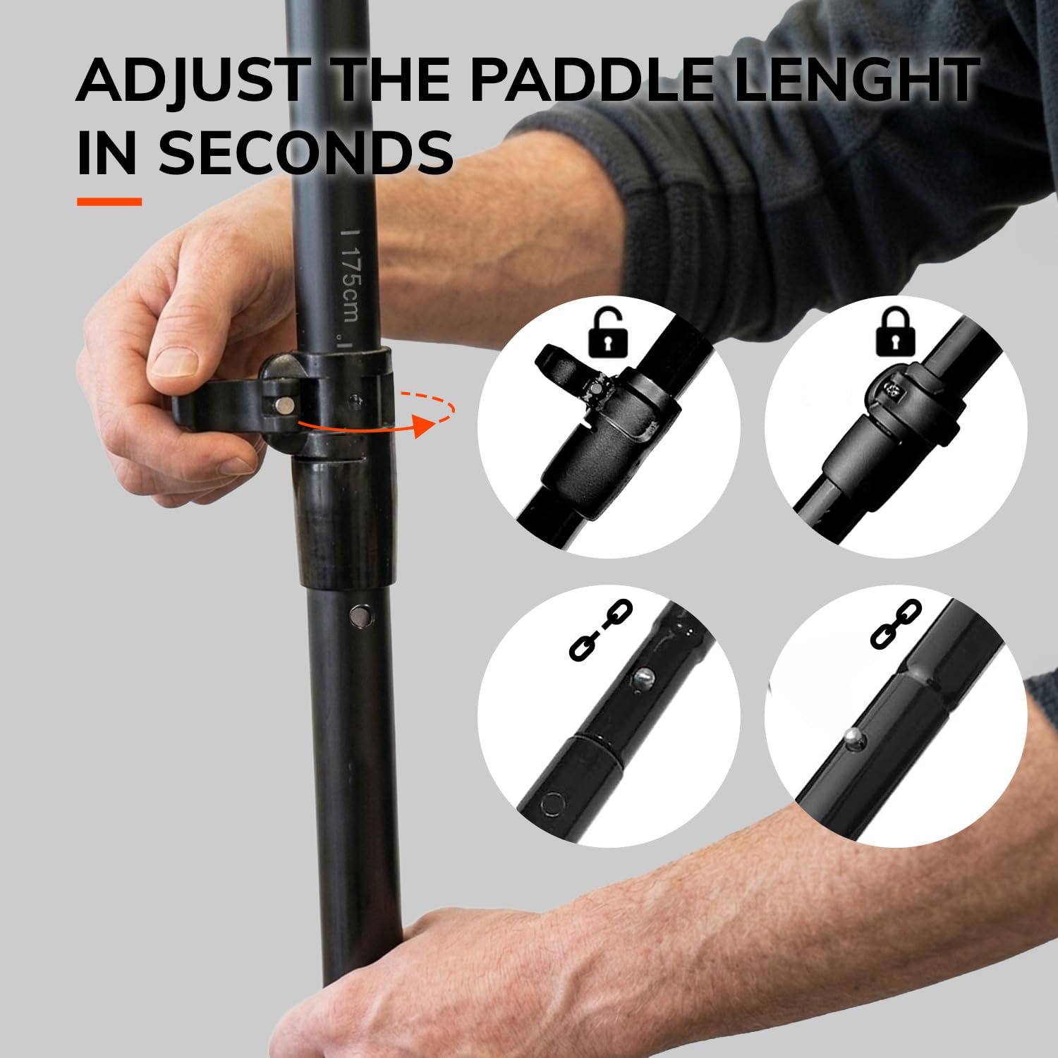 WOW Paddle Paddle 2 in 1 Paddle Rame Paddle Rame Staccabile 4 pezzi | Paddle Paddle Regolabile | Paddle Paddle Paddle Sup Facile da trasportare WalkOnWater