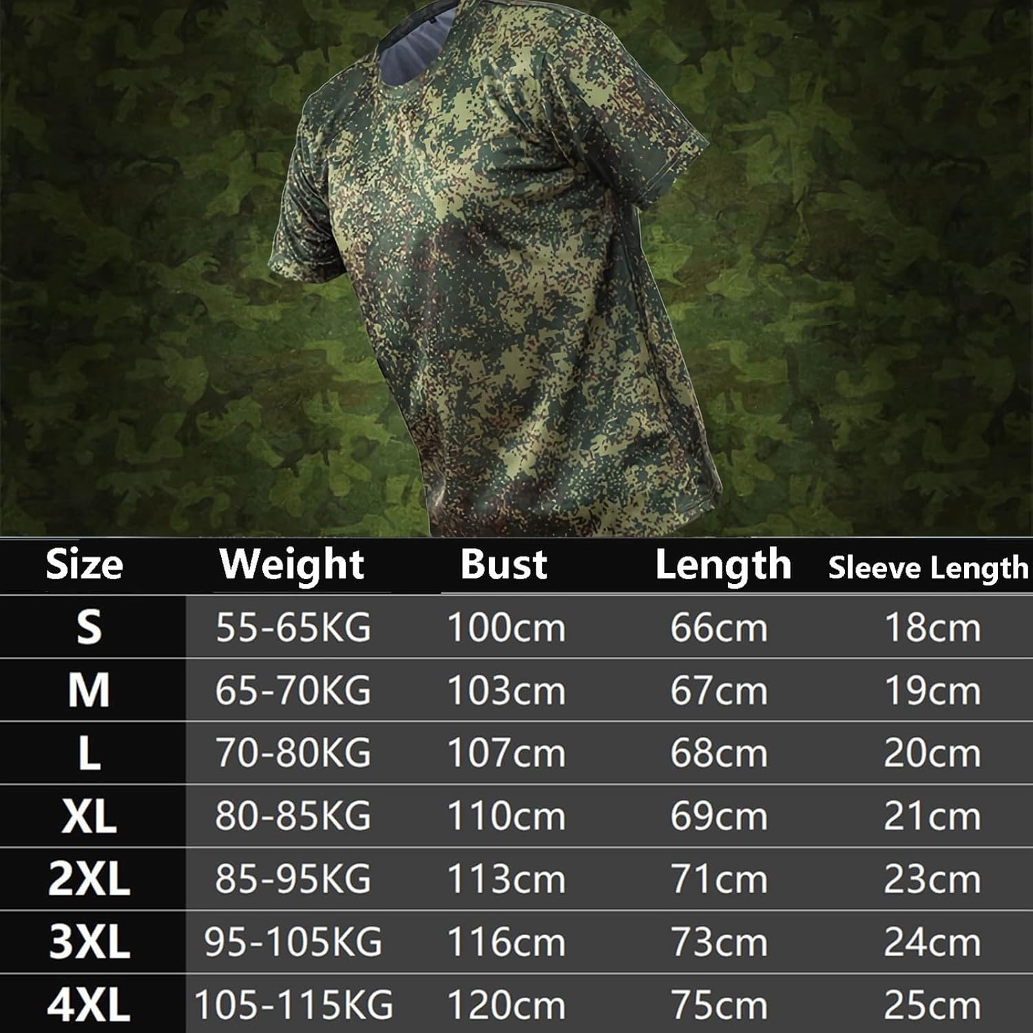 Russian Camouflage Tactical T-Shirt Set, Men's Outdoor Sports Camo Short Sleeve, Summer Outdoor Work