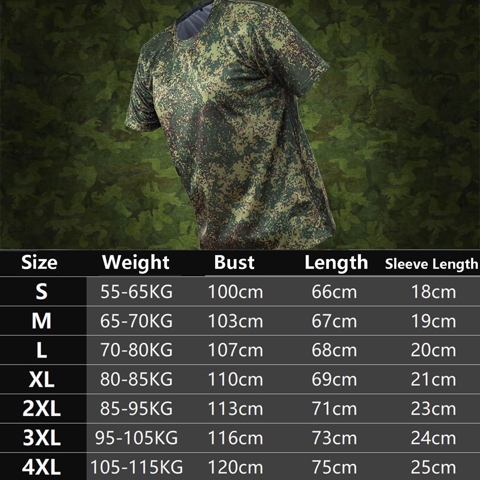 Set Composto da Maglietta Tattica Mimetica Russa, Maglia a Maniche Corte Mimetica da Uomo per Sport all'Aria Aperta e Pantaloncini Tattici Estivi da Uomo