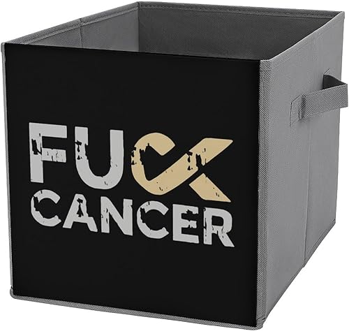 Miniatura 1 de Fuck Cancer Storage Bins with Handles Cube Closet Organizers and Storage Boxes Folding Basket for Shelves One Size