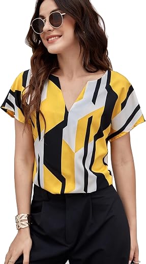 AVANOVA Women's &amp; Girl's Peach, Keyhole Neck, Short Sleeve Blouse Tops for Women/Tops, T-Shirts for Girls (Top 90)