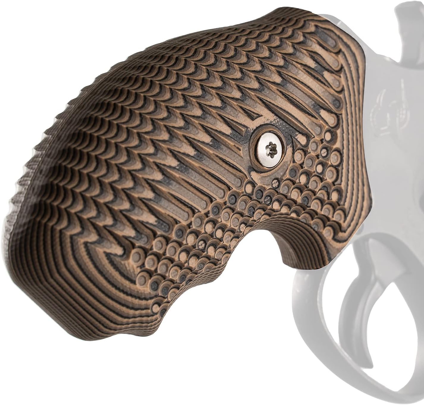 VZ Operator II Taurus Small Frame Revolvers Gun Grip, Tactical Gun Grip, Superior Comfort, Superior Control, Made in The USA, Hyena Brown, 2 Panels