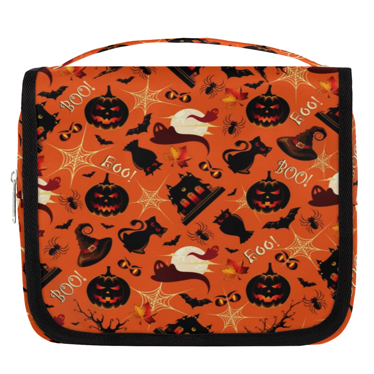 Halloween wzór podróżna kosmetyczka Halloween wzory torba na pranie torebka unisex wiszące przybory toaletowe kosmetyczka organizer do makijażu, wielobarwny, Jeden rozmiar