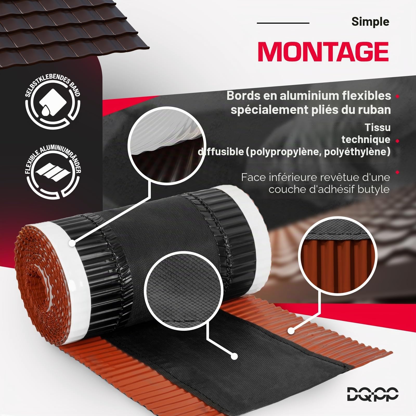 5m x 390mm Brun cuivré closoir ventilé RAL 8004