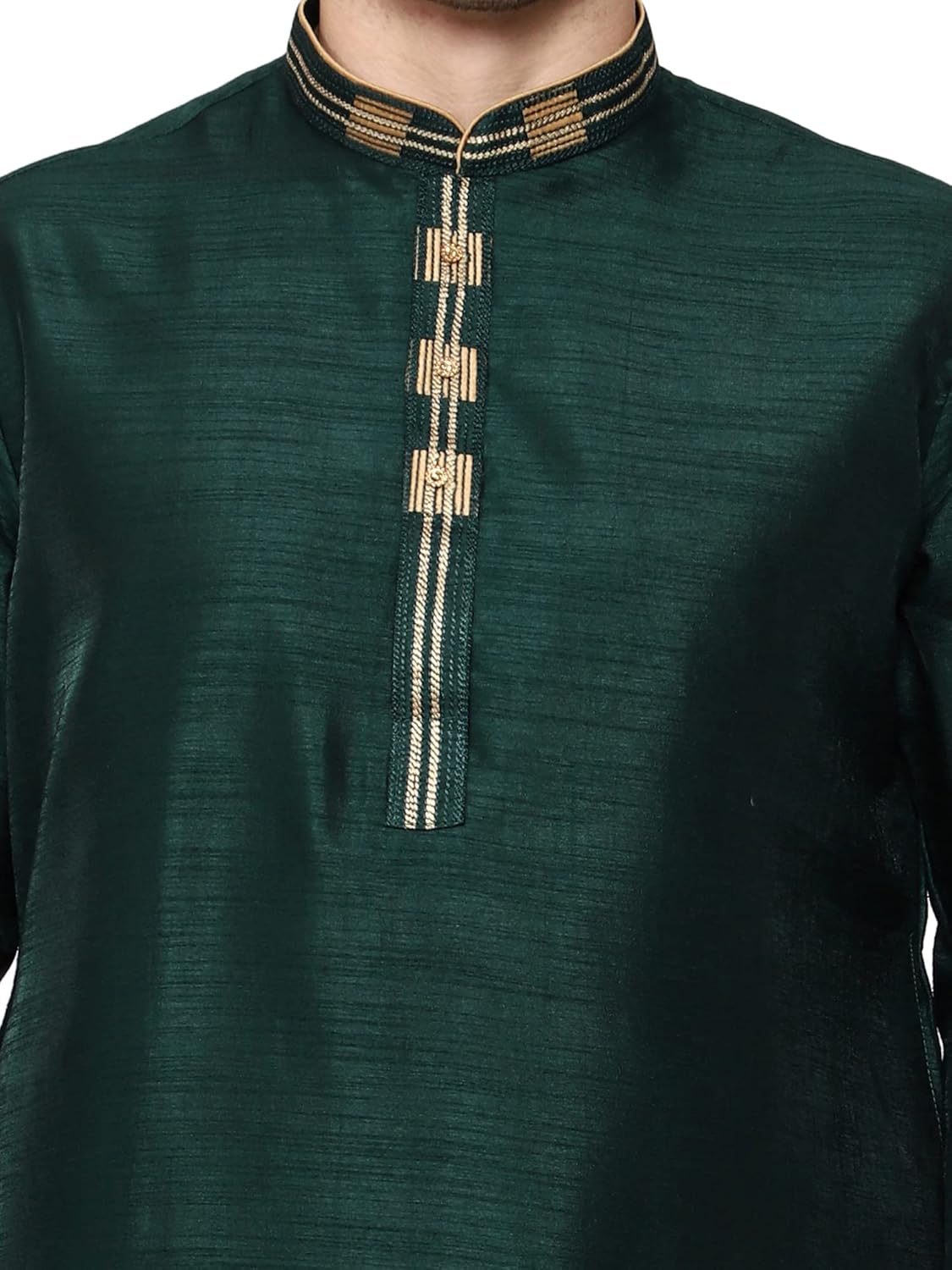 Men's Tunic Art Silk Kurta Pajama Pyjama Set Wedding Indian Clothing Casual Party Dress Gifts Items - Image 3