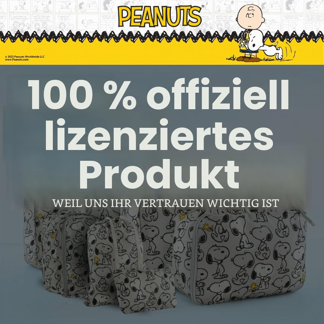 Franco Collectibles Peanuts Snoopy Beauty, 7-teiliges weiches Aufbewahrungs-Organisations-Reise-Set (offizielles Lizenzprodukt)
