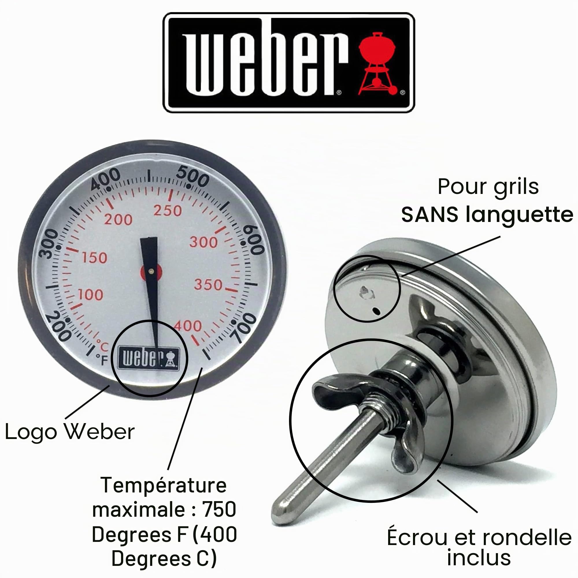 Weber # 60393 Thermomètre Genesis/Summit sans languette