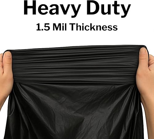 Miniatura 2 de McKesson Bolsas de basura de 55 galones, 100 unidades, bolsas de basura negras de 43 x 47 pulgadas, resistentes de 1.5 mil, con parte inferior