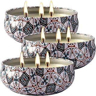 Topmeg YUCH Citronella Candles Set 3, 13.5 oz Each Scented Candle Natural Soy Wax, Outdoor and Indoor