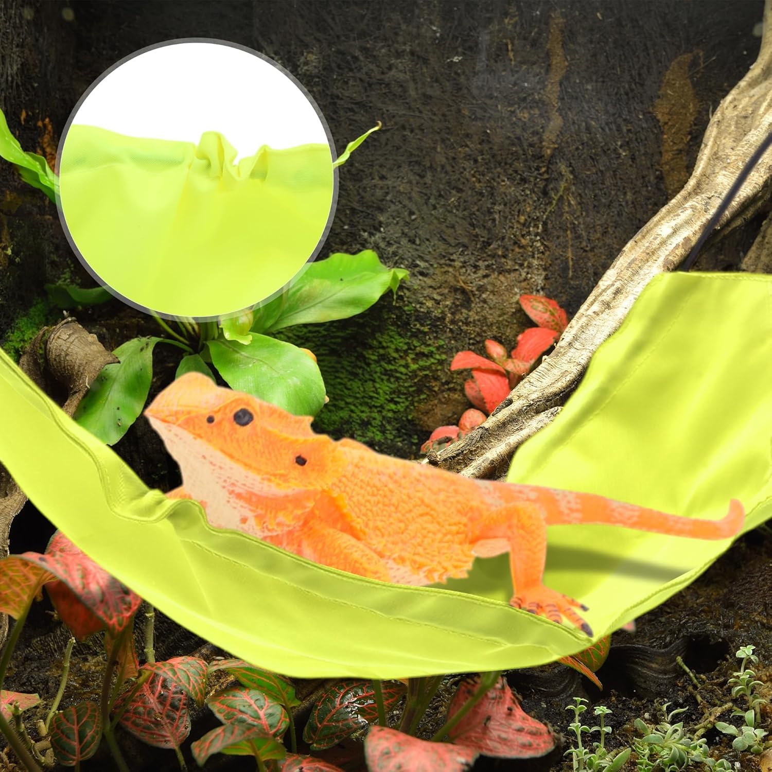 Yunmoxiao Reptology Lizard Hammock with Suction Cups, Bearded Dragon Hammock Bed - Image 3