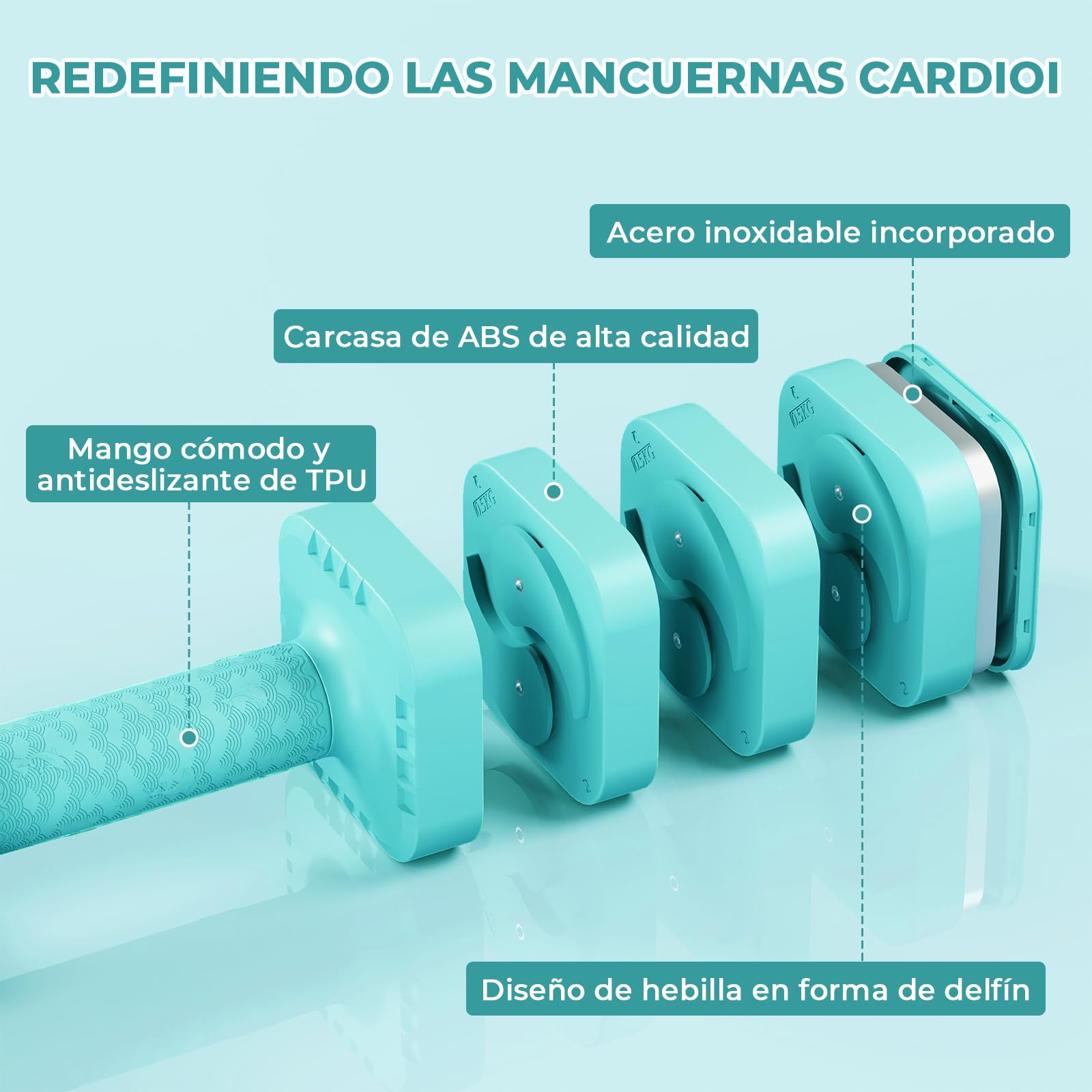 Dripex Mancuernas Ajustables de 2,5 kg/5 kg/7,5 kg/10 kg, Juego de Pesas con Mango Antideslizante para Mujeres Hombres Pesas Ajustables para Fitness Gimnasio en Casa