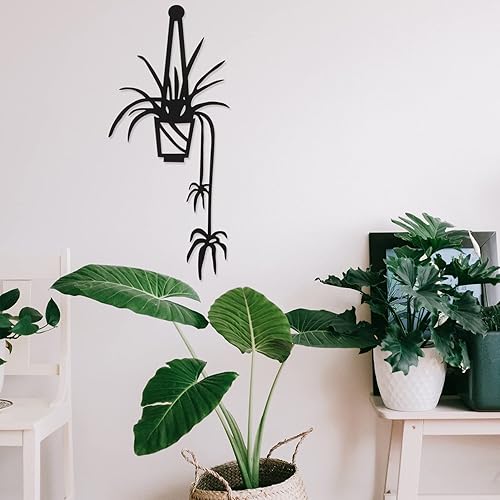 Miniatura 5 de Jarrones de pared de metal arte de pared flor decoración de cocina de hierro forjado colgante negro arte flor decoración de pared para