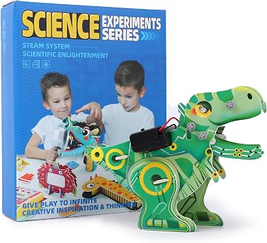 Playnovate Metal Detecting Dino STEM Kit | Electronics Circuit Science Toy for Kids | Light & Sound | Includes QR Engineering Tutorials | Birthday Gifts for Boys & Girls Age 8,9,10,11,12 Years