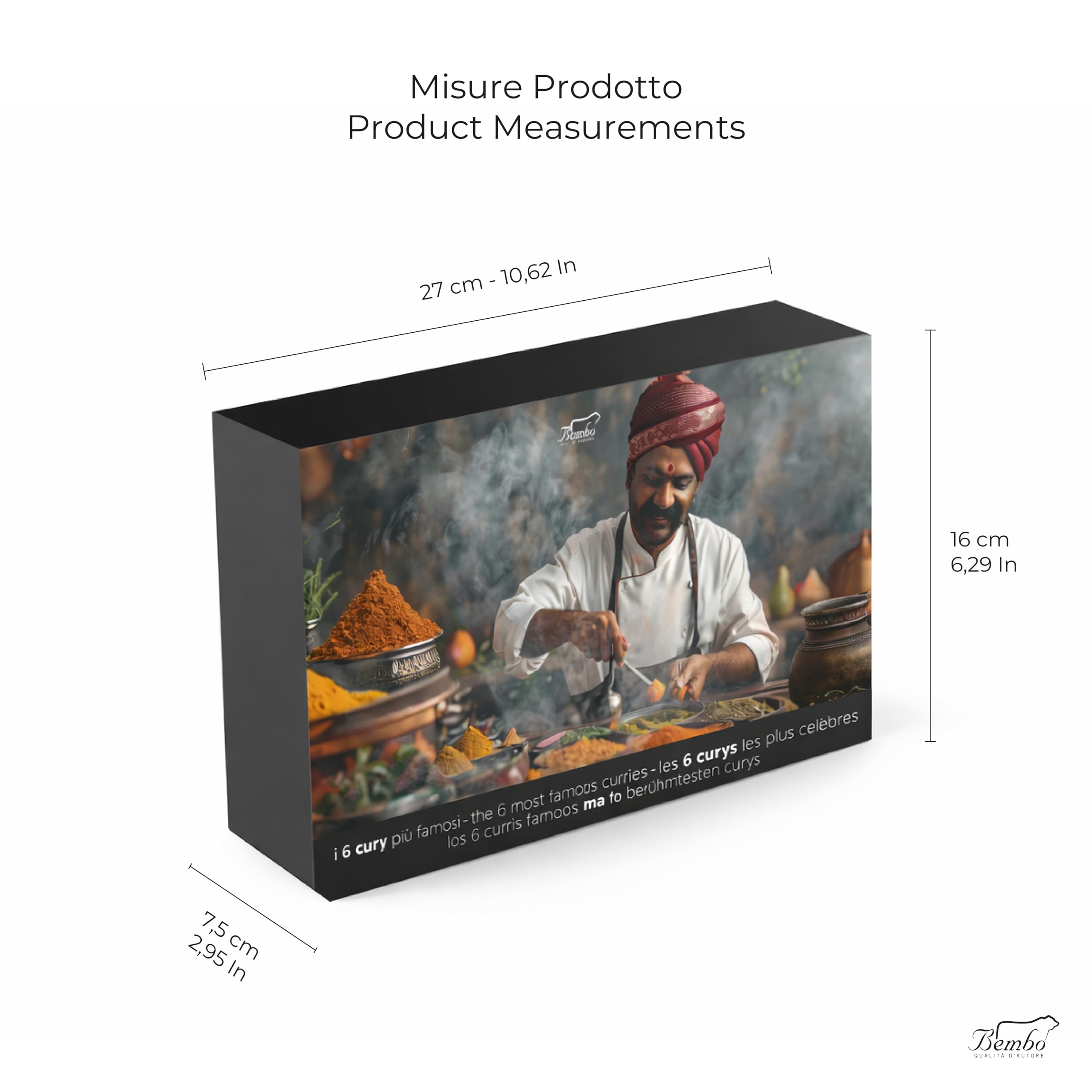Set 6 Currys del Mundo Bembo – Mezcla de Especias Curry Gourmet – Madras, Goa, Malabar, Java, Inglés, Thai Rojo – Regalo Cocina