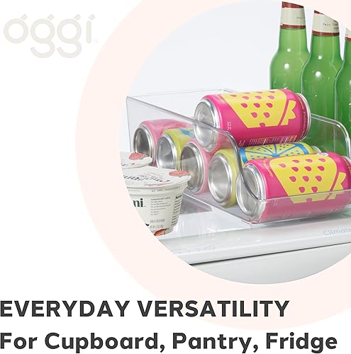 Miniatura 4 de OGGI Soporte para latas de soda, capacidad para 9 latas (14 x 5.5 x 4 pulgadas), ideal para organización de cocina, almacenamiento de despensa,