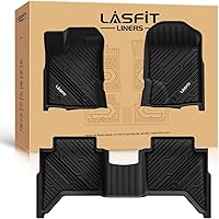 Vista 18 de LASFIT Alfombrillas para Ford F250 F350 F450 2017-2026 Crew Cab asiento delantero de cubeta Trasero con alfombra de almacenamiento plegable plana