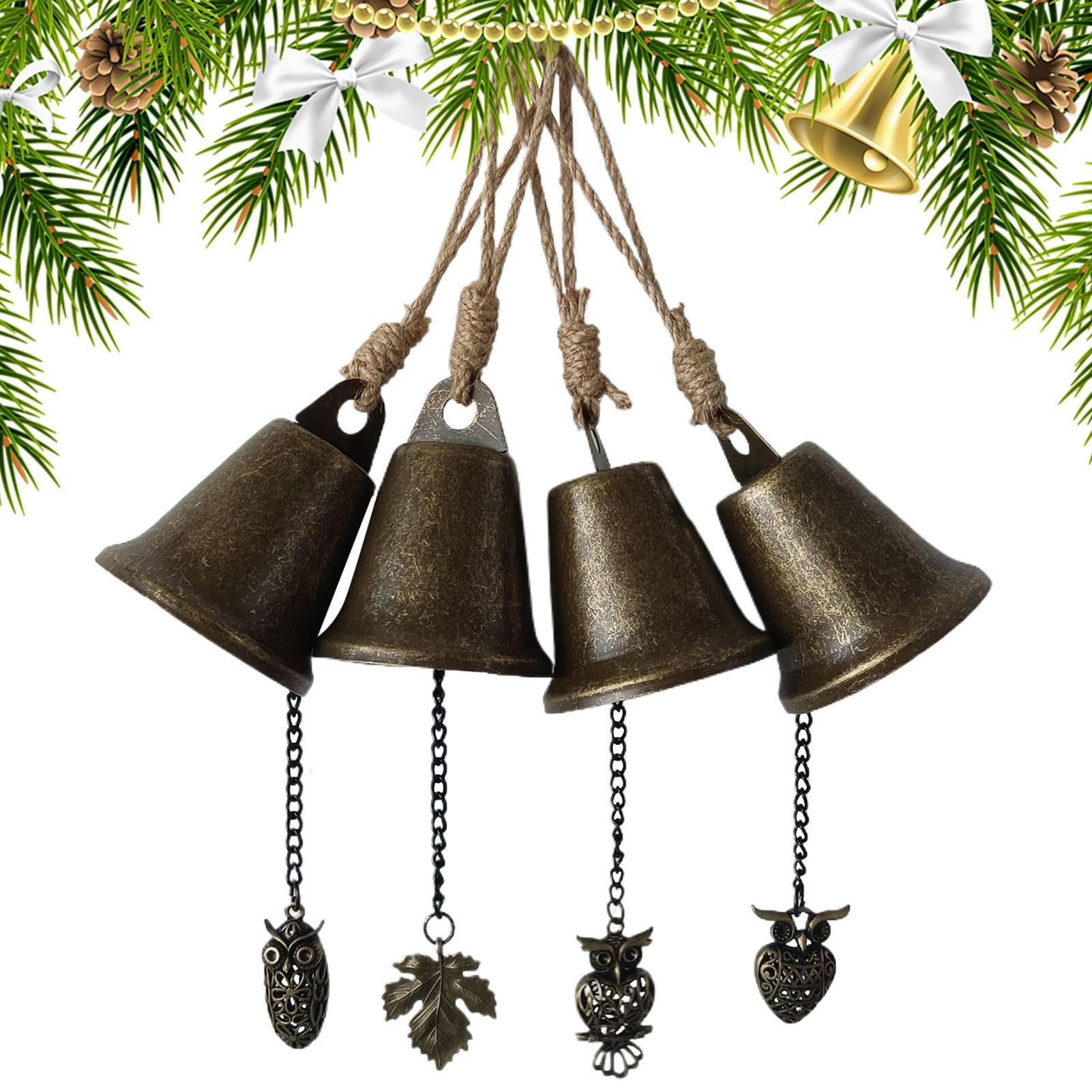 Cloches vintage artisanales en métal noble pour décoration de Noël
