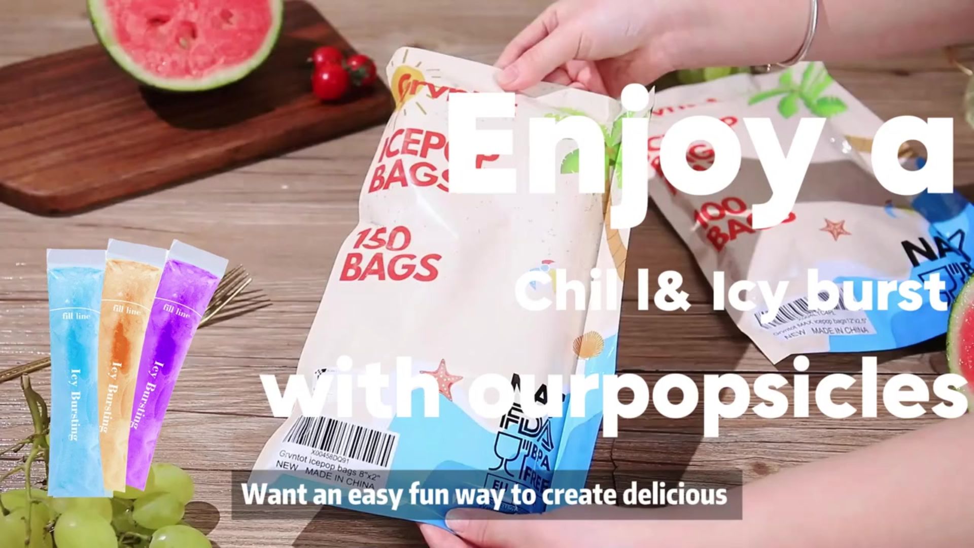 Amazon.com: 150 Disposable Ice Popsicle Mold Bags (8x2