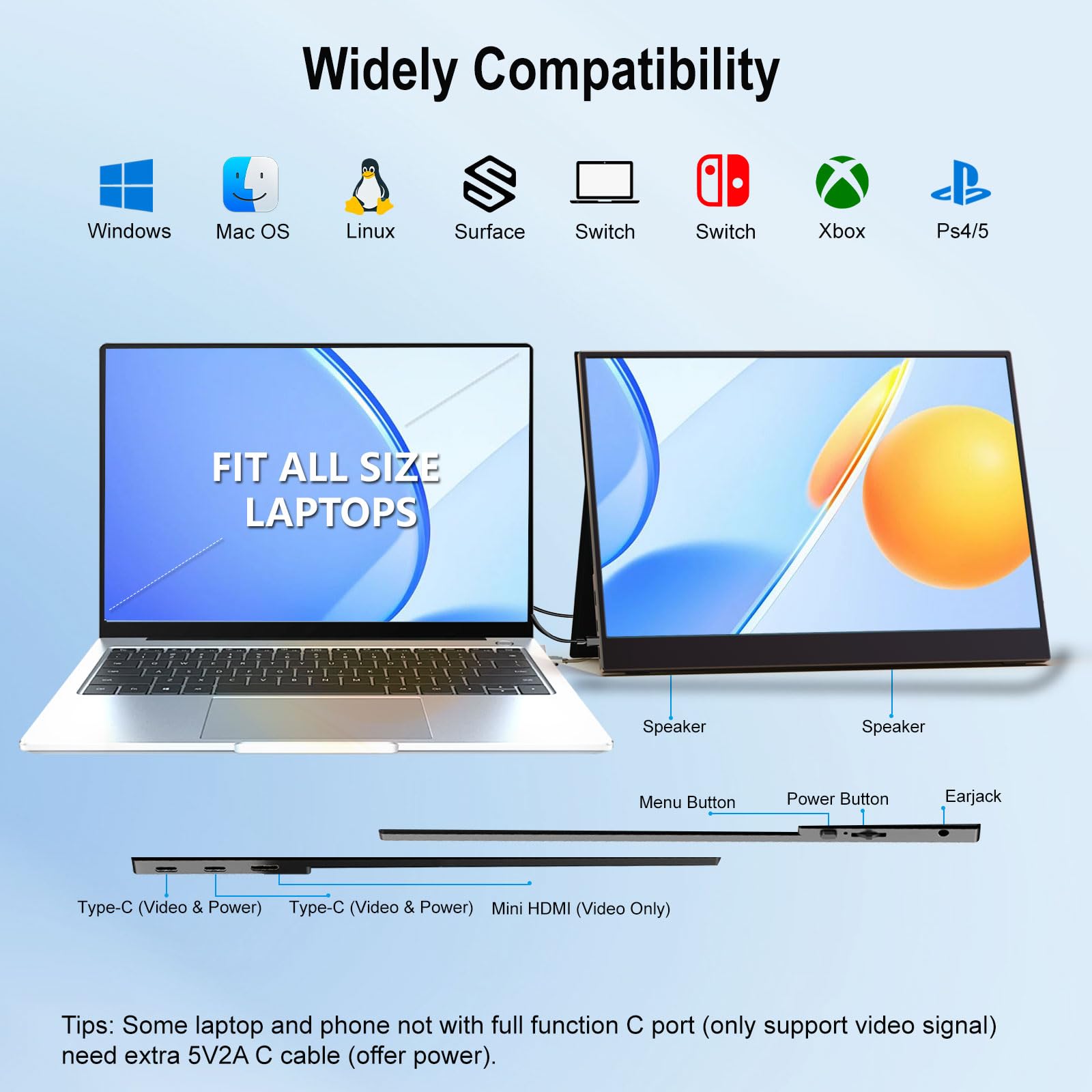 Amazon.co.jp: FHH ノートパソコン用ポータブルモニター 15.6インチ