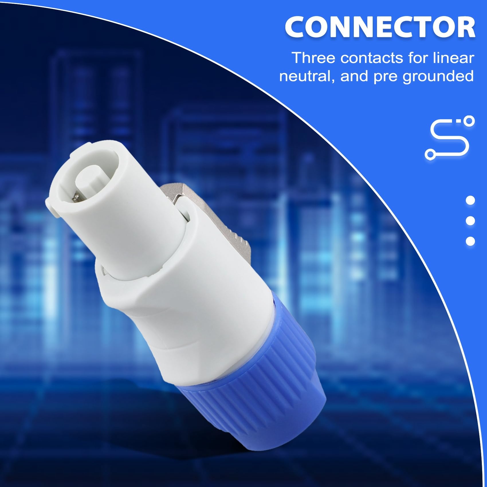 10 connettori Powercon a 3, presa di ingresso del segnale per uscita di potenza per luce fasciata, luce palcoscenico