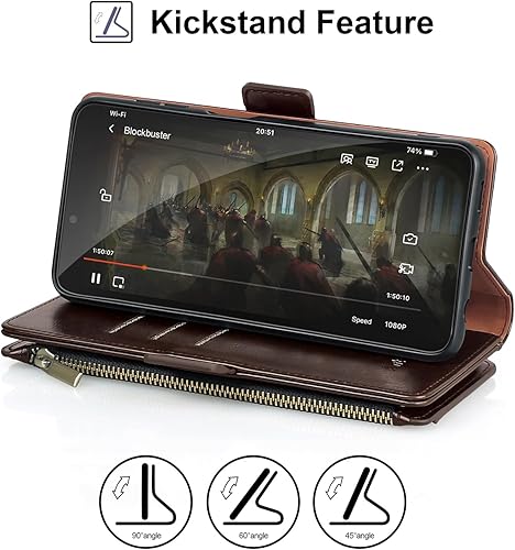 Miniatura 7 de Antsturdy Funda compatible con Samsung Galaxy A13 5G con tarjetero para mujeres y hombres, bloqueo RFID, piel sintética, a prueba de golpes, correa