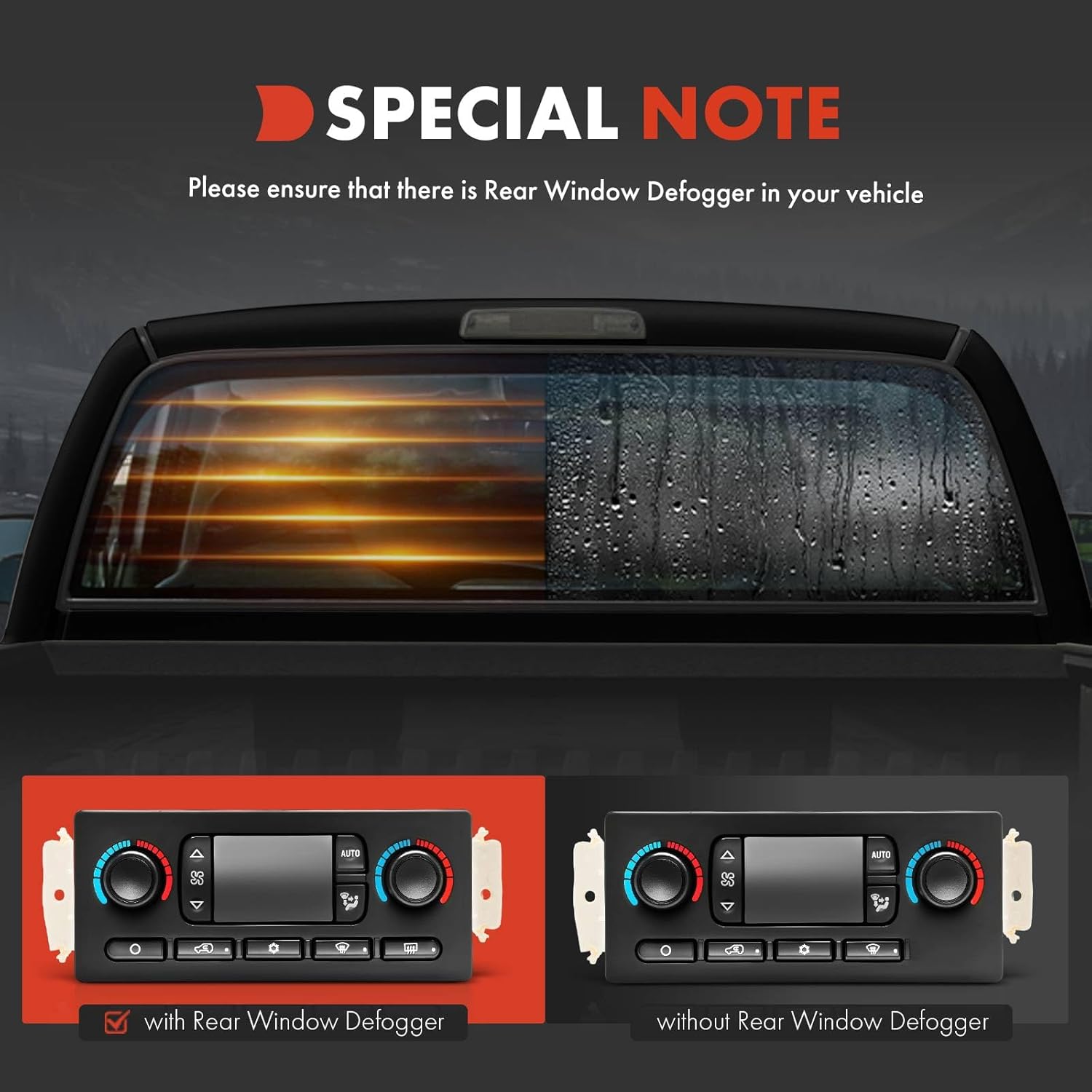 A-Premium Automatic Climate Control Module A/C & Heater Control Panel Compatible with Chevy, GMC & Cadillac - 2005 2006 2007 Silverado 1500, Sierra 1500, Tahoe, Yukon - with Rear Window Defogger