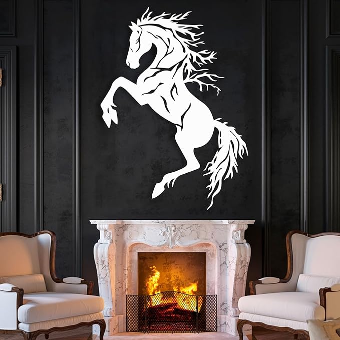 Ruotie Horse Metal Wall Art, Metal Horse Wall Decor, for