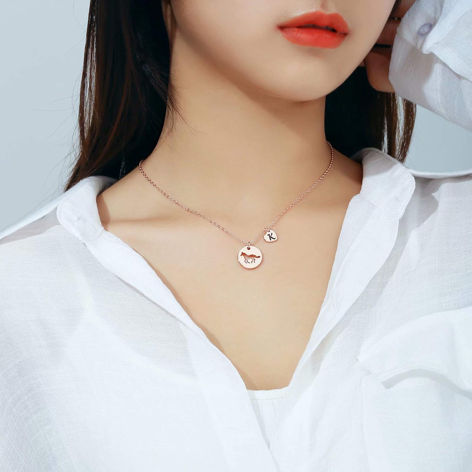 MONOOC Valentines Gifts for Kids Her Girls - Horse Necklace Gifts for Girls Horse Jewelry Necklaces Initial Necklace Jewelry Valentines Gift for Kids Her Teen Girl Women - Image 2