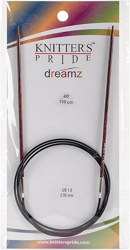 Knitter's Pride -Dreamz Agujas circulares fijas 40", tamaño 1.5/0.098 in