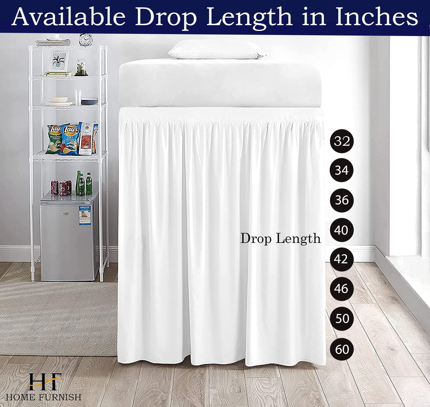 Cotton Metrics Bettrock Mit Rüschen – XL, 86,4 Cm Länge, Aus 60% Baumwolle/40% Polyester, Elastisch, Für Doppelbett
