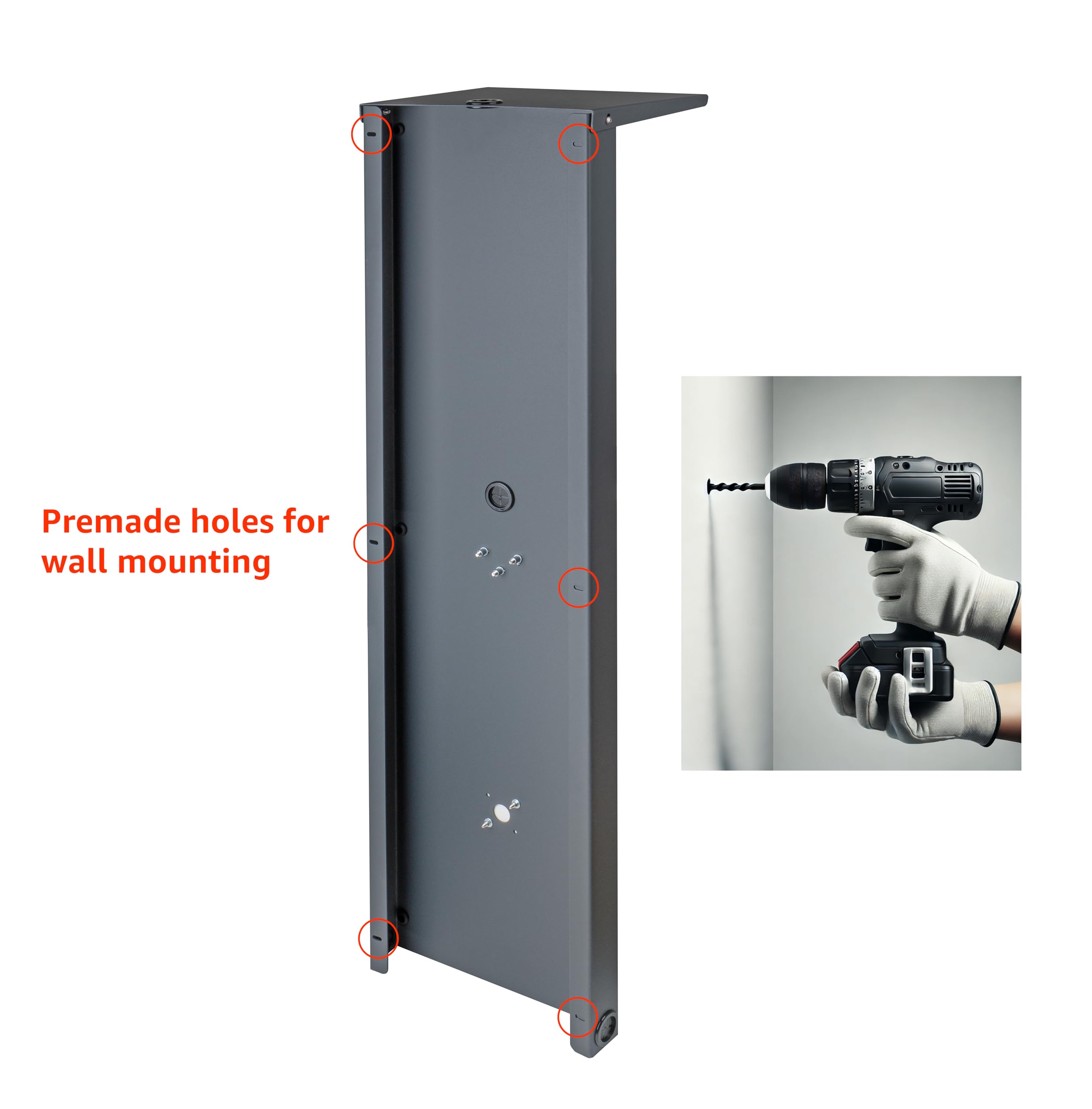 Colonna Universale Wallbox in Alluminio per Installazione Stabile della Stazione di Ricarica e Postazione di Ricarica Organizzata per Veicoli Elettrici Piastra per Facciata per Wallbox